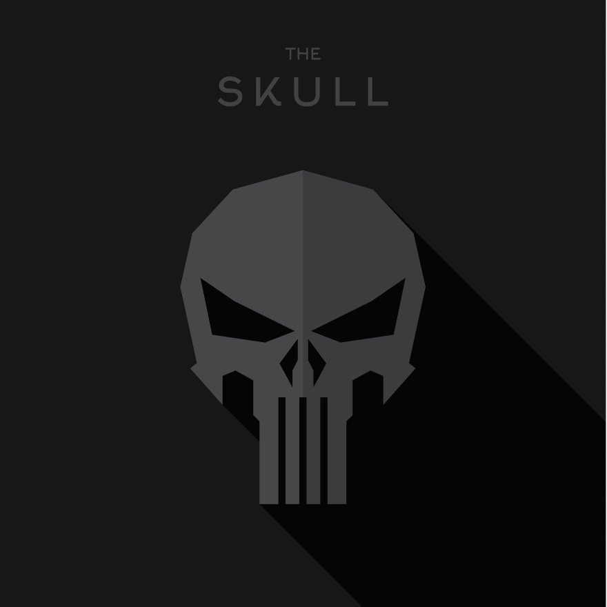Mask villain Hero superhero skull flat style icon logo, illustration