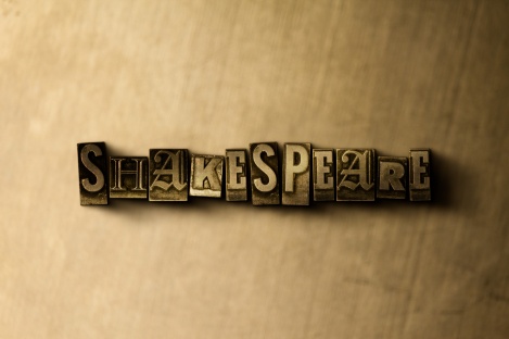 SHAKESPEARE - close-up of grungy vintage typeset word on metal backdrop