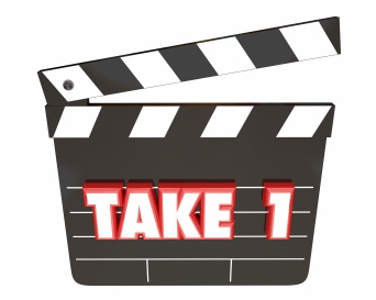 Take 1 One First Attempt Try Scene Movie Clapper Board 3d Illust