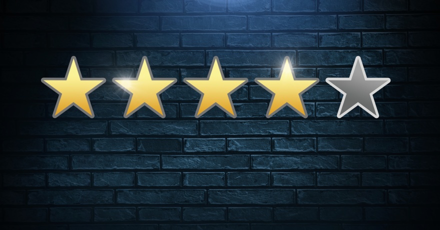 Four star review rating