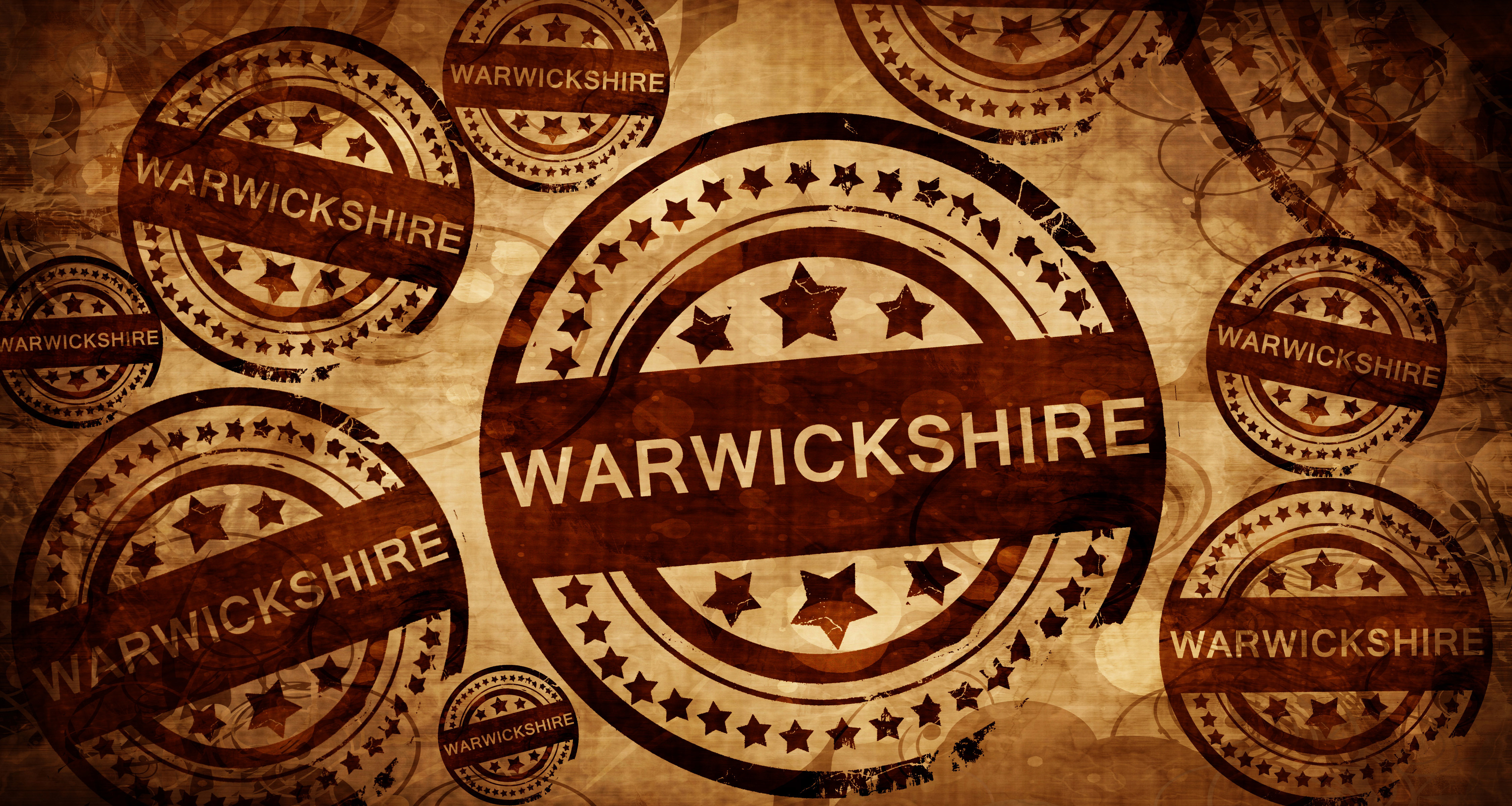 Warwickshire, vintage stamp on paper background